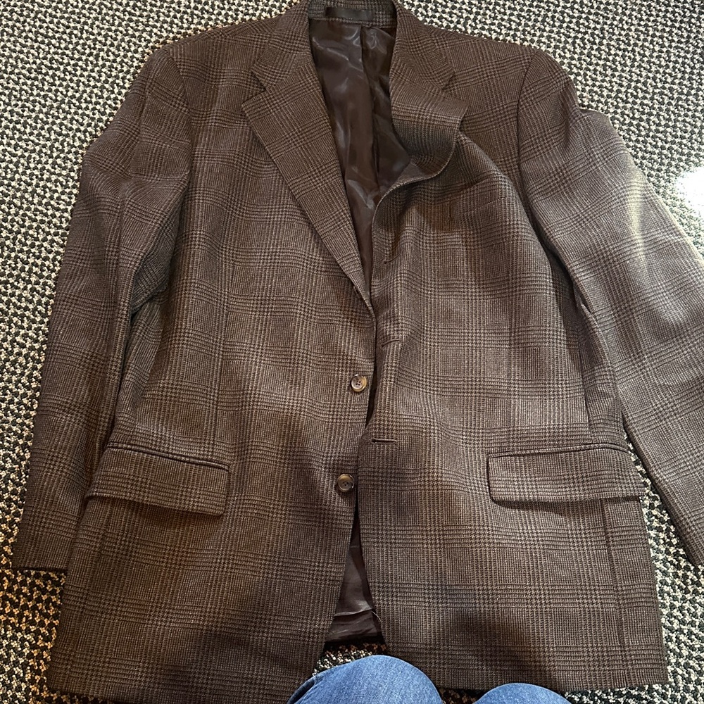 Men's Brown Plaid Blazer